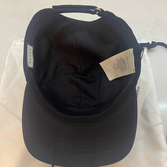 Gucci Unisex Black Canvas Baseball Hat with "Loved" Embroidery Size L - Picture 5 of 8